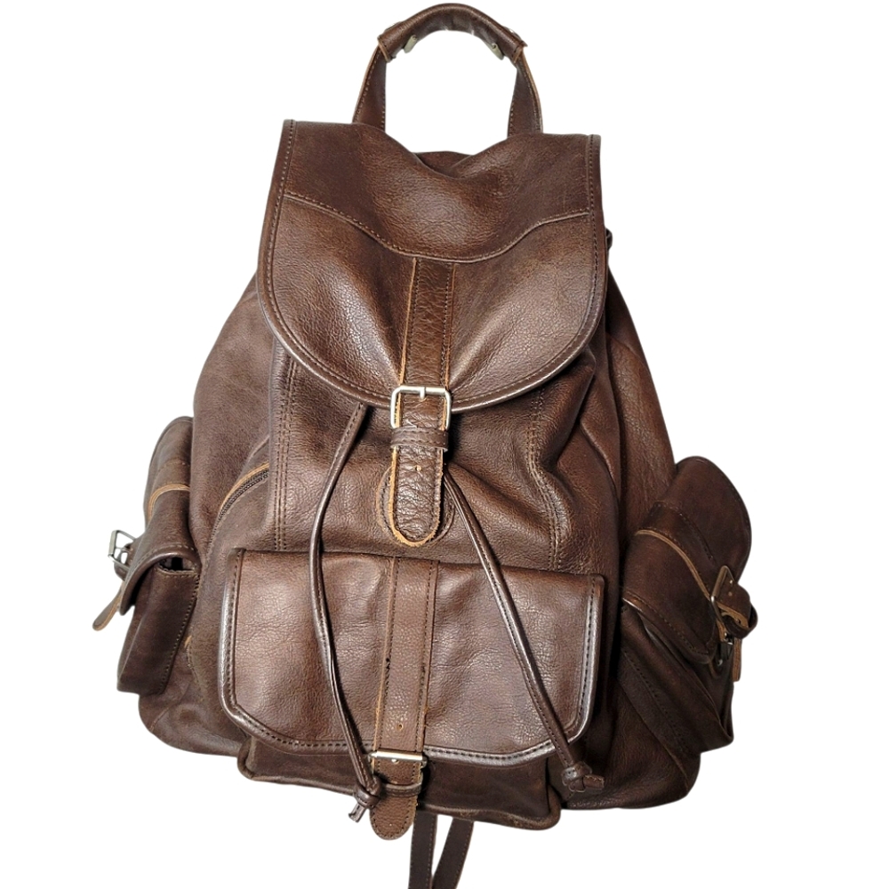 Vintage Brown Leather Backpack
